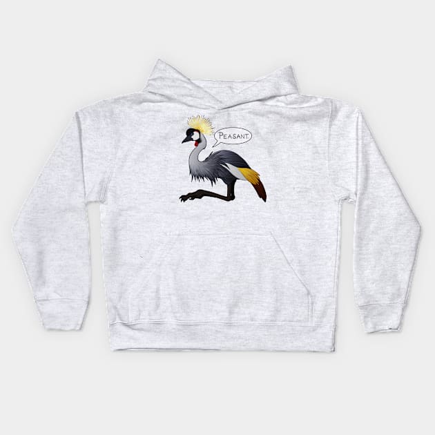 Snooty Crowned Crane Kids Hoodie by TehNessa